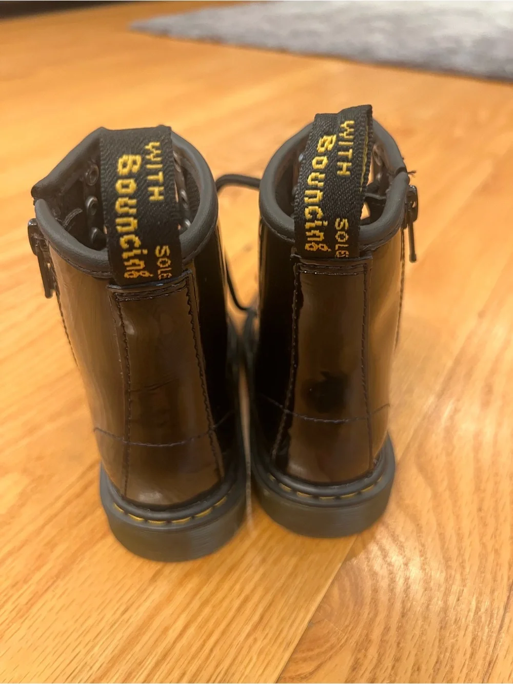 Dr. Martens Combat Black Patent Lace-Up Boots